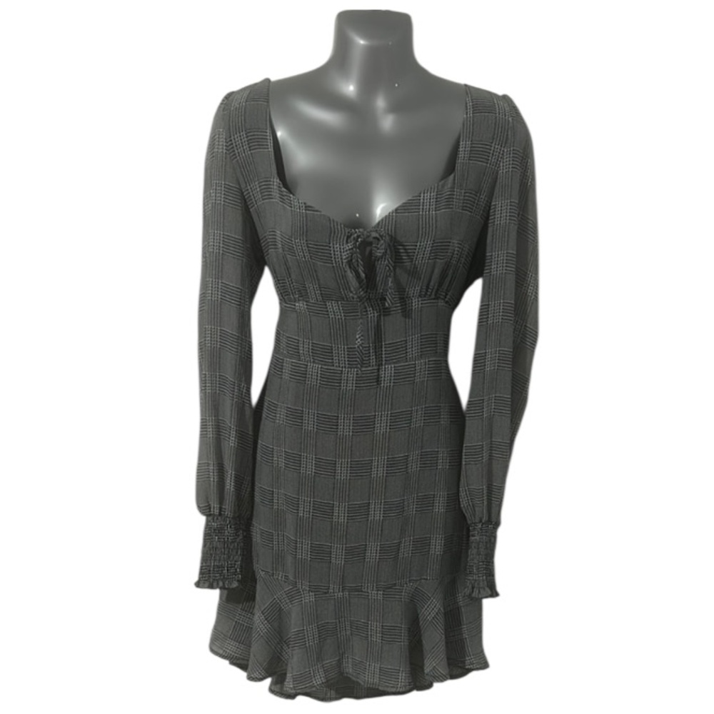 Preppy Academia Plaid About You Ruffle Dress NWT Large